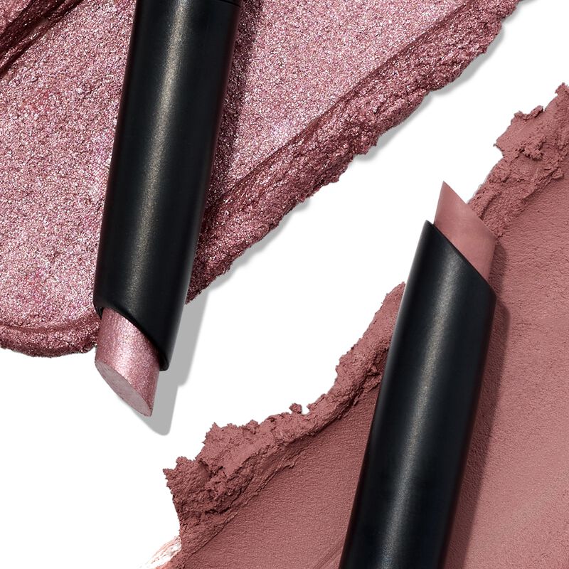 Macro shot of limited edition Eye Shadow Stick Bundle in Pink Frost with product swatches